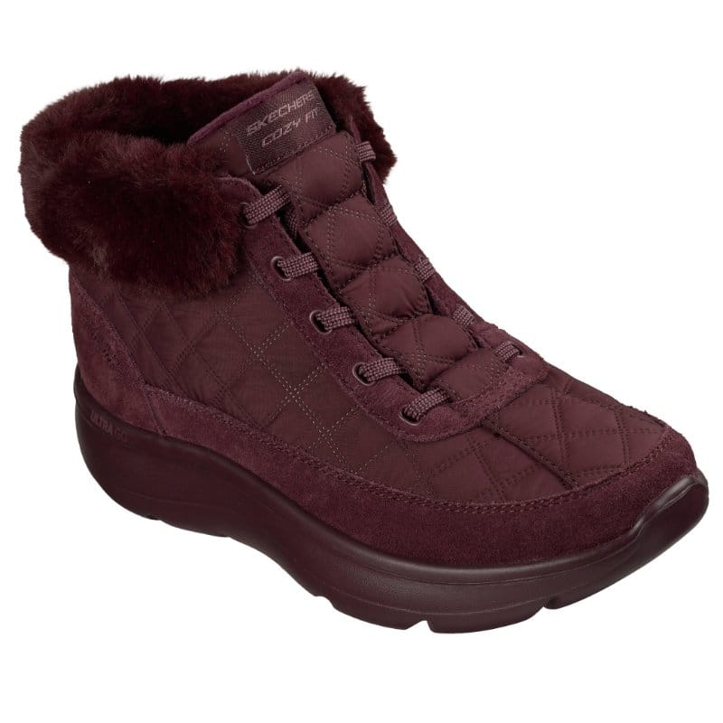 Skechers Womens BURGUNDY / 4UK Skechers Womens Burgundy On The Go Encore Cozy Fit Maisie Ankle Boot - 144844