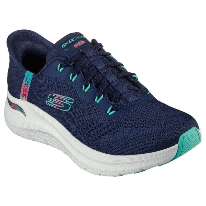 Skechers Womens Navy Slip-Ins Arch Fit Easy Chic Fashion