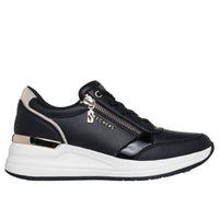 Skechers Womens Skechers Womens Black Side Zip Billion 2 Side Lines Fashion Trainer - 177341