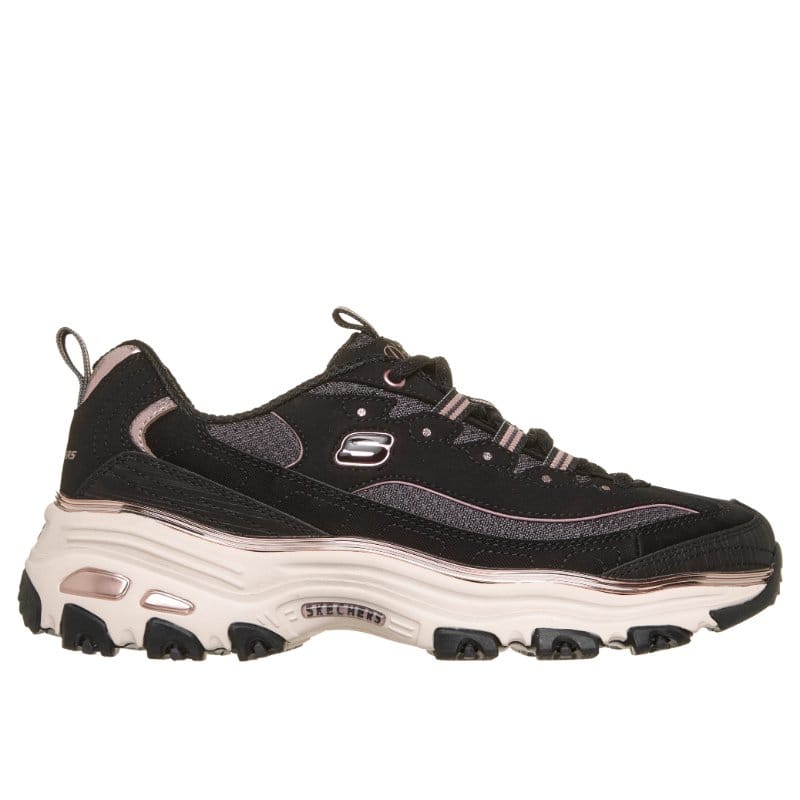 Skechers Womens Skechers Womens Black Slip-ins D'Lites Chrome Wave Fashion Trainer - 150873
