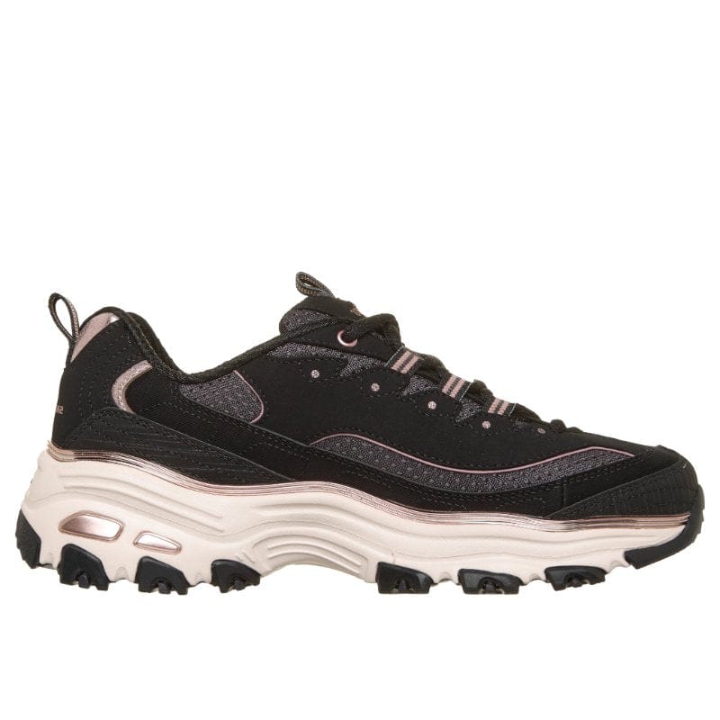 Skechers Womens Skechers Womens Black Slip-ins D'Lites Chrome Wave Fashion Trainer - 150873