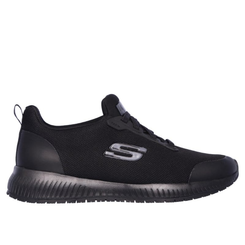 Skechers Womens Skechers Womens Black Work Slip Resistant Relaxed Fit Squad Fashion Trainer - 77222EC