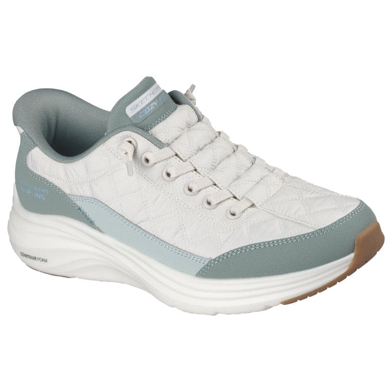 Skechers Womens Skechers Womens Green Slip-Ins Contour Foam Cozy Fit Fashion Trainer - 150404