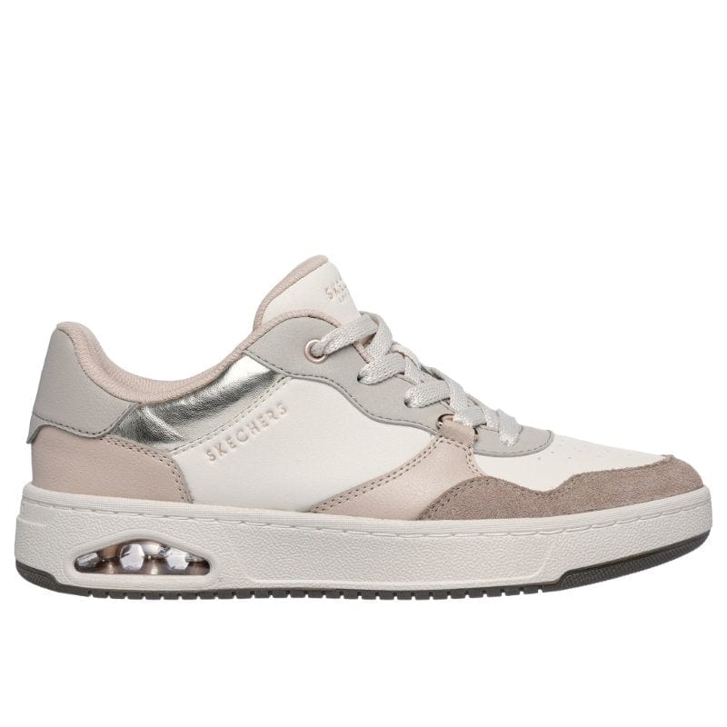 Skechers Womens Skechers Womens Taupe Uno Subtle Shimmer Fashion Trainer - 177815