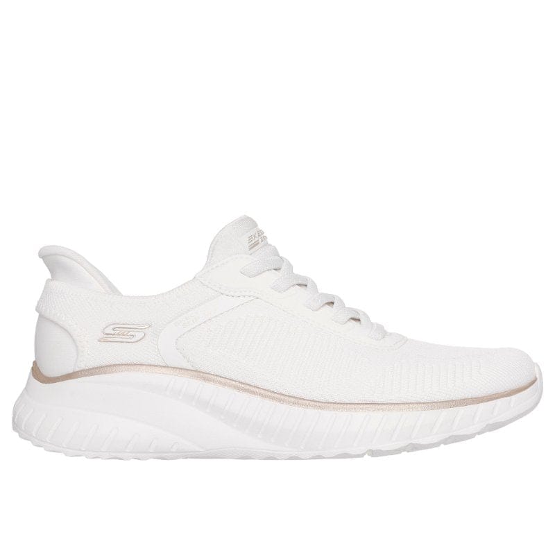 Skechers Womens Skechers Womens White Bobs Sport Squad Chaos Current Muse Fashion Trainer - 117497