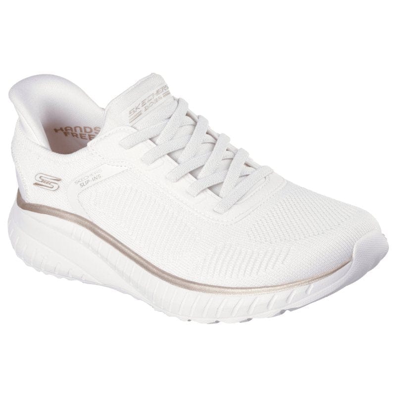 Skechers Womens Skechers Womens White Bobs Sport Squad Chaos Current Muse Fashion Trainer - 117497