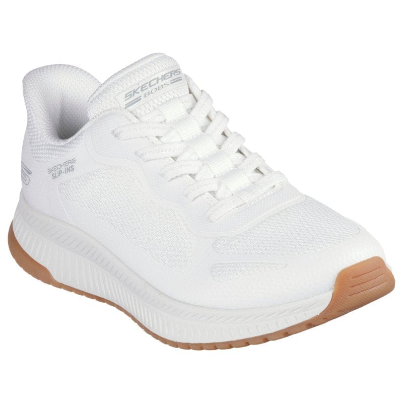 Skechers Womens Skechers Womens White Bobs Squad 4 Staple Look Shoe 117624