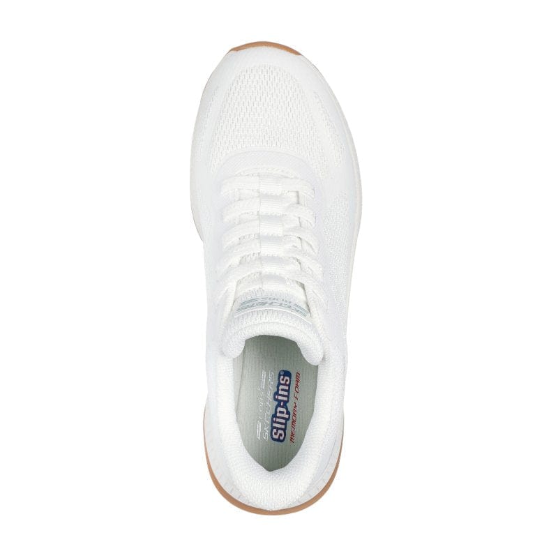 Skechers Womens Skechers Womens White Bobs Squad 4 Staple Look Shoe 117624
