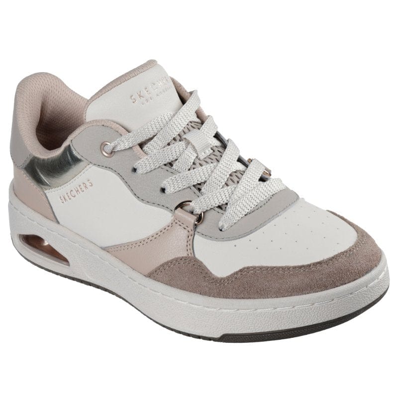 Skechers Womens TAUPE / 4UK Skechers Womens Taupe Uno Subtle Shimmer Fashion Trainer - 177815