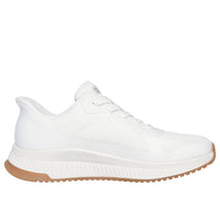 Skechers Womens WHITE / 4UK Skechers Womens White Bobs Squad 4 Staple Look Shoe 117624