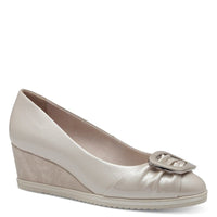 Tamaris Womens BEIGE / 4UK Tamaris Womens Beige Wedge Shoe 1-22323-44
