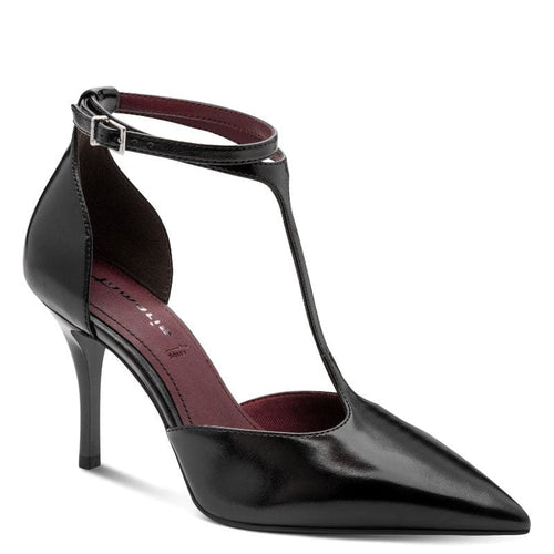 Tamaris Womens BLACK / 4UK Tamaris Womens Black Ankle Strap High Pencil Heel Sandal 1-22461-47