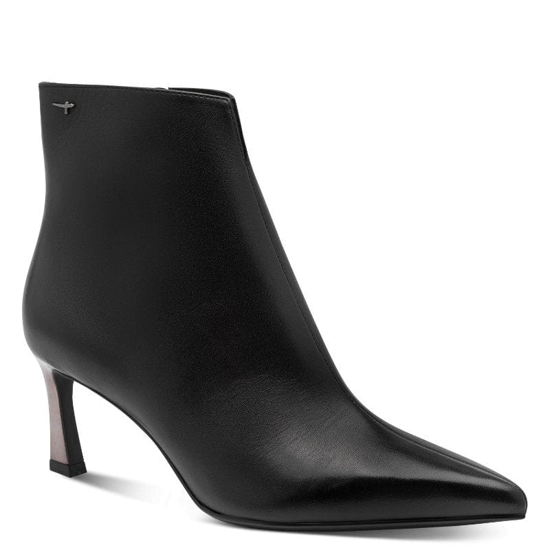 Tamaris Womens BLACK / 4UK Tamaris Womens Black Slip On Leather Ankle Boot 1-25320-47