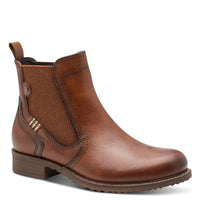 Tamaris Womens BROWN / 4UK Tamaris Womens Brown Leather High Ankle Boots 1-25821-45