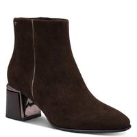 Tamaris Womens BROWN / 4UK Tamaris Womens Brown Side Zip Block Heel Ankle Boot 1-25396-47