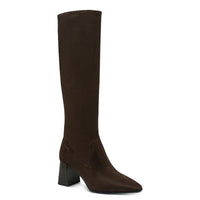Tamaris Womens BROWN / 4UK Tamaris Womens Brown Side Zip Block Heel High Knee Boot 1-25528-47