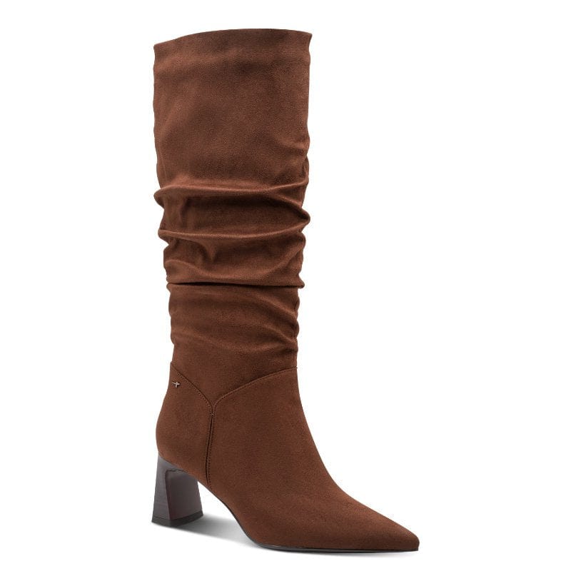 Tamaris Womens BROWN / 4UK Tamaris Womens Brown Side Zip Knee Boots 1-25507-45