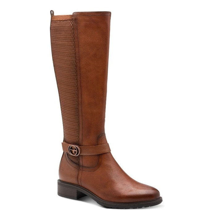 Tamaris Womens BROWN / 4UK Tamaris Womens Brown Side Zip Knee Boots 1-25618-43