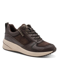 Tamaris Womens BROWN / 4UK Tamaris Womens Brown Side Zip Wedge Fashion Trainer 1-23754-45