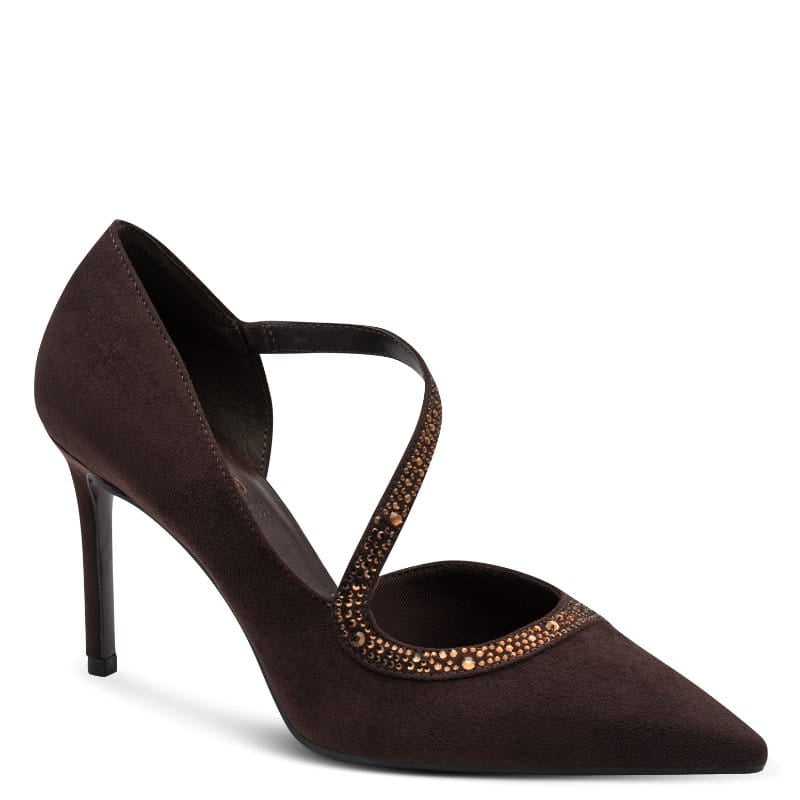 Tamaris Womens BROWN / 4UK Tamaris Womens Brown High Heel Sandal 1-22443-47