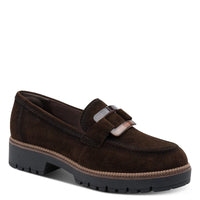 Tamaris Womens BROWN / 4UK Tamaris Womens Brown Slip On Leather Shoes 1-24722-43