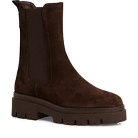 Tamaris Womens BROWN / 4UK Tamaris Womens Dark Brown Leather High Ankle Boots 1-25992-41