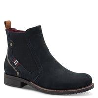Tamaris Womens NAVY / 4UK Tamaris Womens Navy Leather High Ankle Boots 1-25821-45