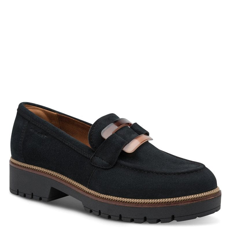 Tamaris Womens NAVY / 4UK Tamaris Womens Navy Slip On Leather Shoes 1-24722-43
