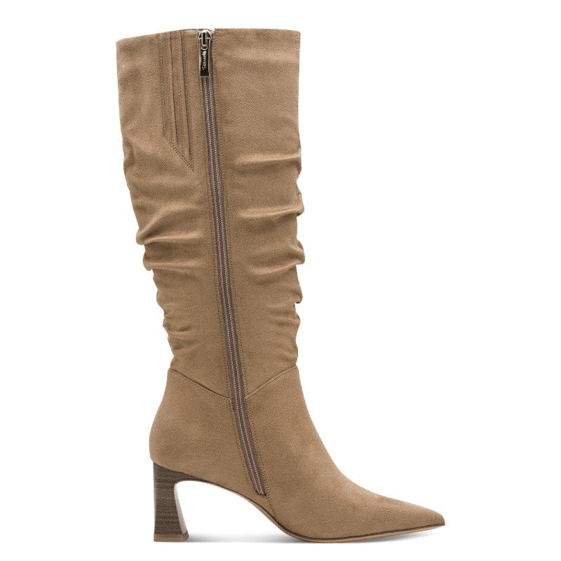 Tamaris Womens Tamaris Womens Beige Side Zip Knee Boots 1-25507-45
