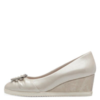 Tamaris Womens Tamaris Womens Beige Wedge Shoe 1-22323-44