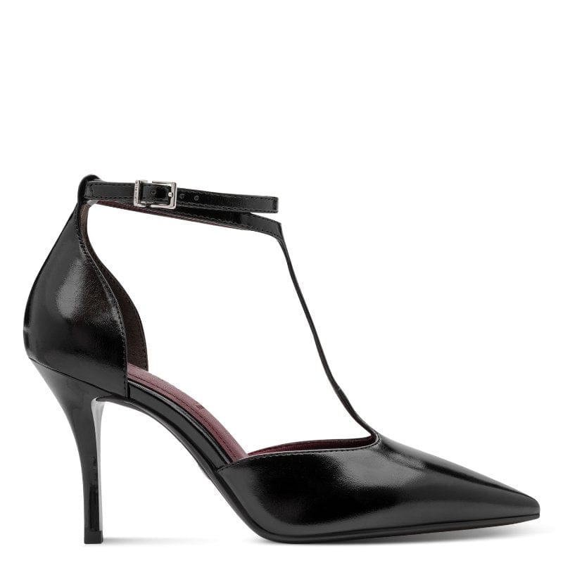 Tamaris Womens Tamaris Womens Black Ankle Strap High Pencil Heel Sandal 1-22461-47