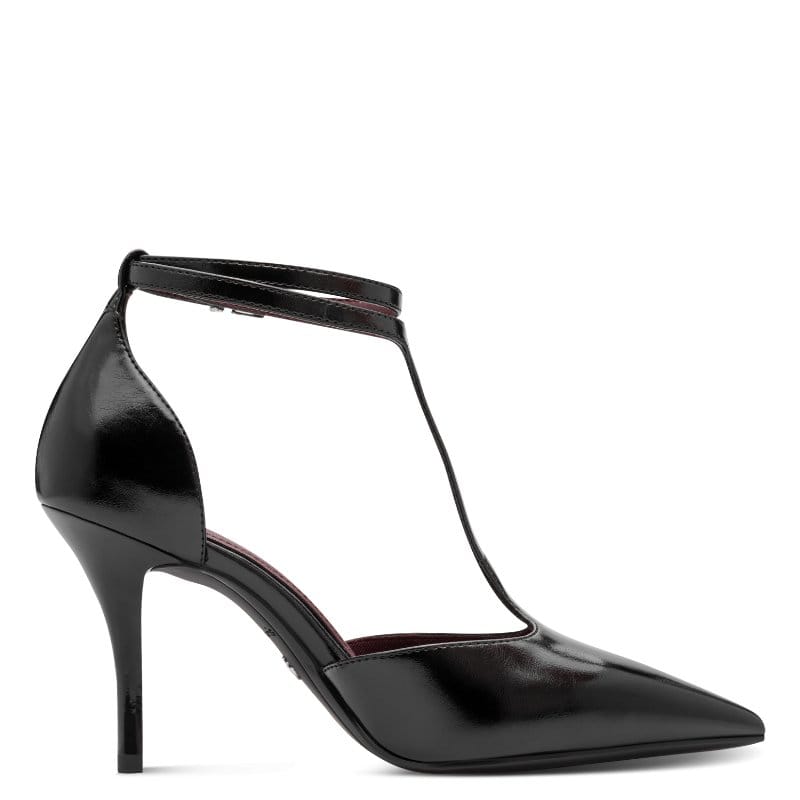 Tamaris Womens Tamaris Womens Black Ankle Strap High Pencil Heel Sandal 1-22461-47