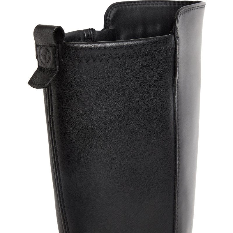 Tamaris Womens Tamaris Womens Black Back Zip Leather High Knee Boot 1-25605-43
