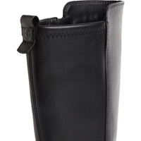Tamaris Womens Tamaris Womens Black Back Zip Leather High Knee Boot 1-25605-43