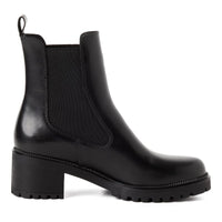 Tamaris Womens Tamaris Womens Black Block Heel Leather Ankle Boot 1-25407-47