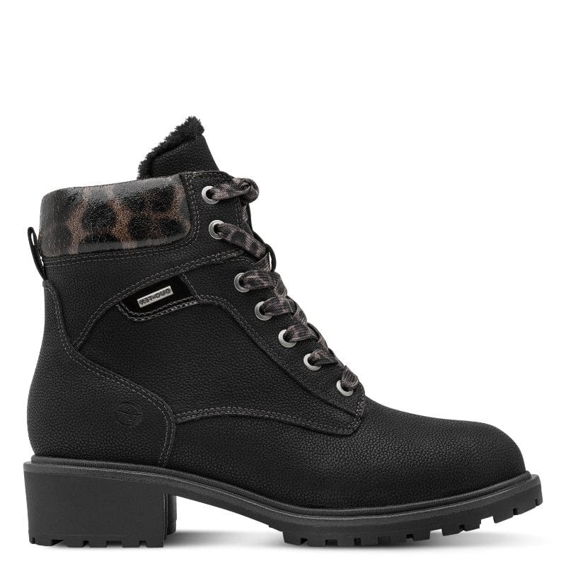 Tamaris Womens Tamaris Womens Black Lace Up Ankle Boot 1-26266-43