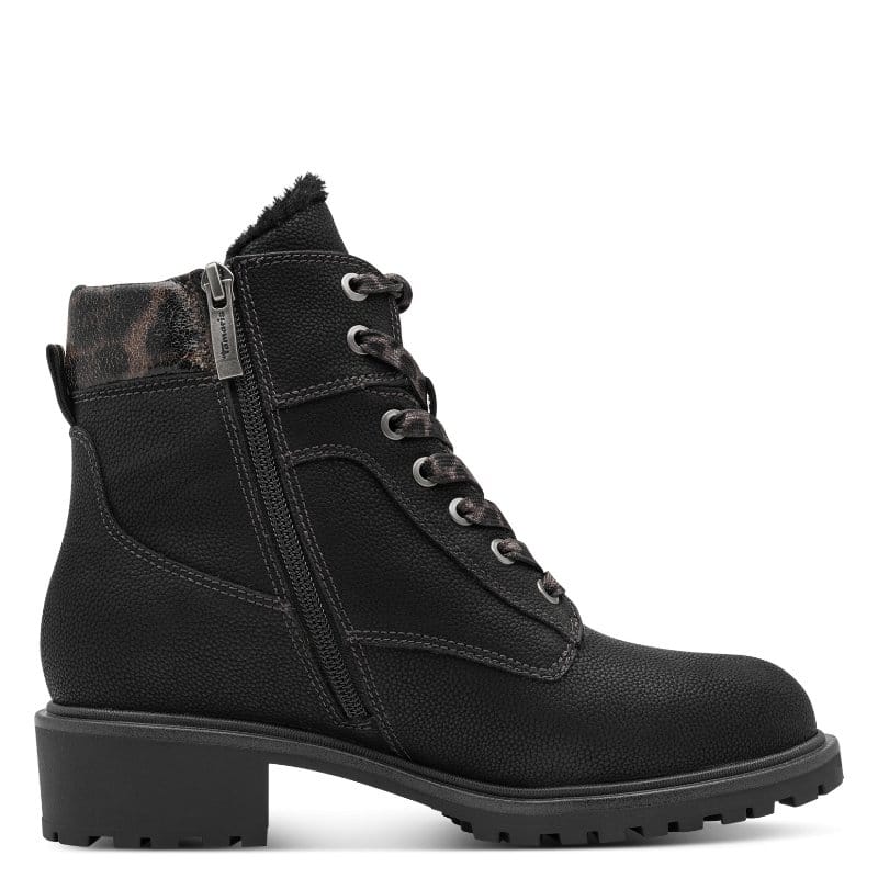 Tamaris Womens Tamaris Womens Black Lace Up Ankle Boot 1-26266-43