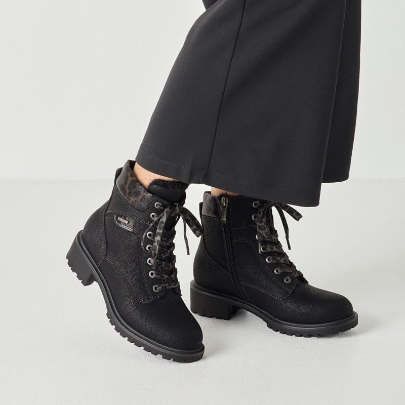 Tamaris Womens Tamaris Womens Black Lace Up Ankle Boot 1-26266-43