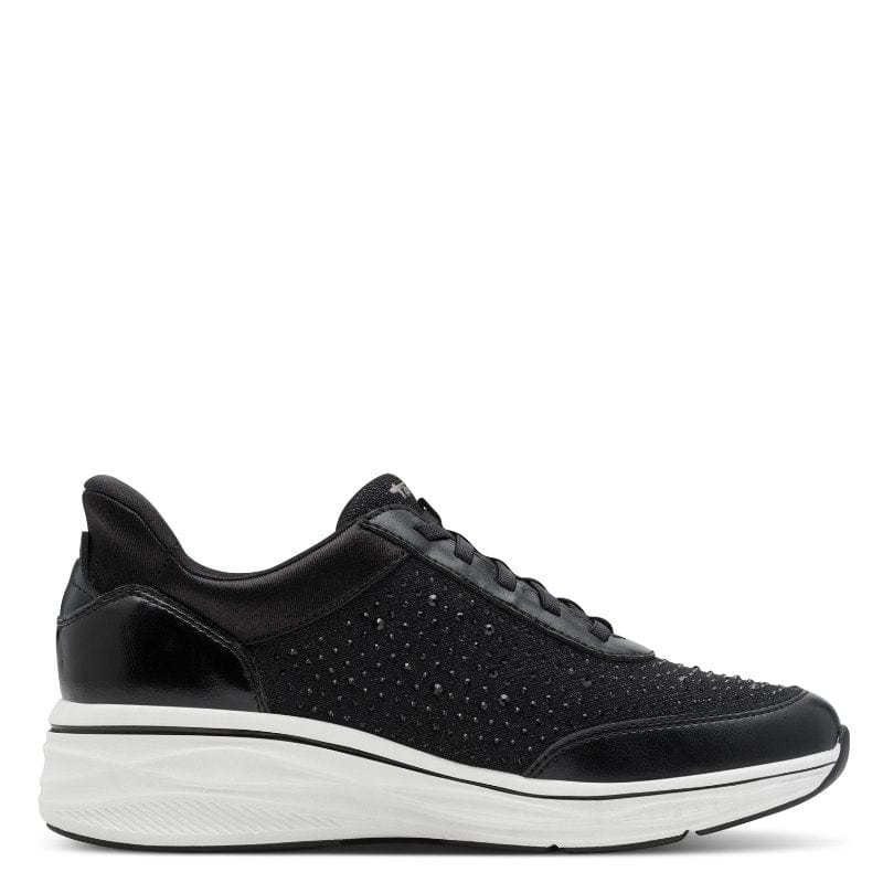 Tamaris Womens Tamaris Womens Black Lace Up Fashion Trainer 1-23779-45