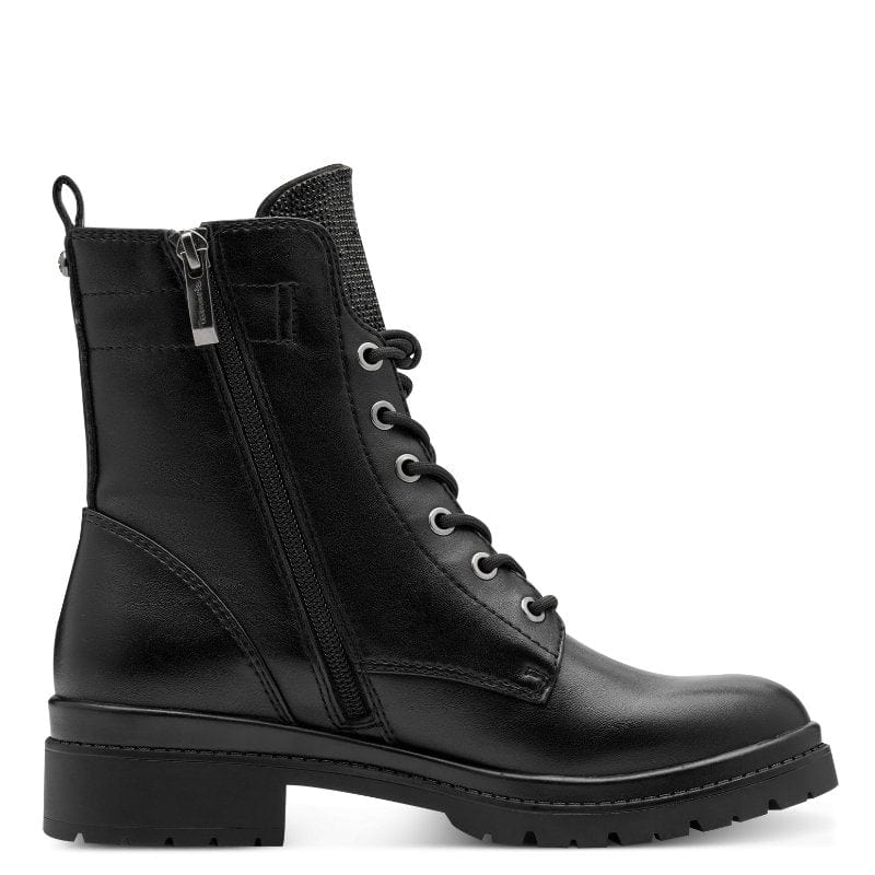 Tamaris Womens Tamaris Womens Black Lace Up High Ankle Boots 1-25236-43