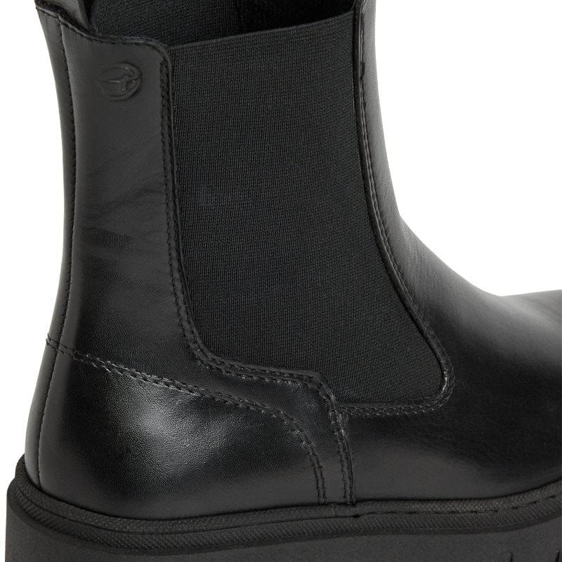 Tamaris Womens Tamaris Womens Black Leather High Ankle Boots 1-25489-45