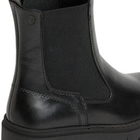 Tamaris Womens Tamaris Womens Black Leather High Ankle Boots 1-25489-45