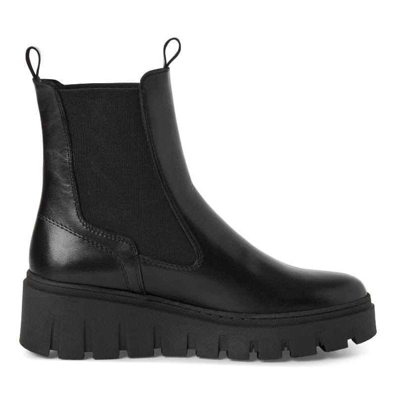 Tamaris Womens Tamaris Womens Black Leather High Ankle Boots 1-25489-45