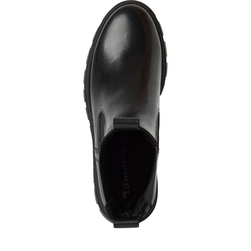 Tamaris Womens Tamaris Womens Black Leather High Ankle Boots 1-25489-45