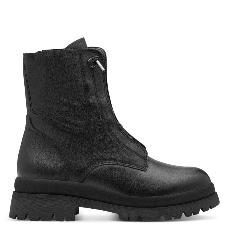Tamaris Womens Tamaris Womens Black Leather Lace Up High Ankle Boots 1-25253-45