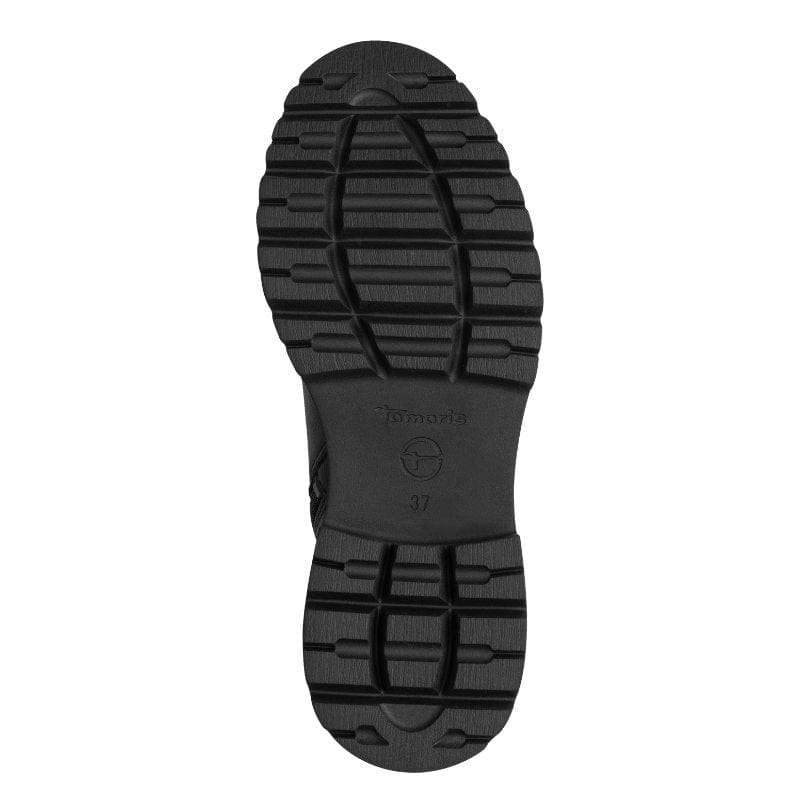 Tamaris Womens Tamaris Womens Black Leather Lace Up High Ankle Boots 1-25253-45