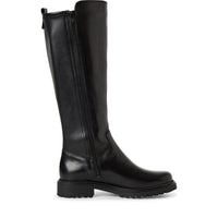Tamaris Womens Tamaris Womens Black Leather Side Zip Knee Boots 1-25605-43
