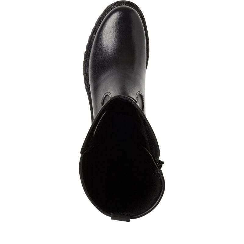 Tamaris Womens Tamaris Womens Black Leather Side Zip Knee Boots 1-25605-43