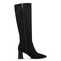Tamaris Womens Tamaris Womens Black Side Zip Block Heel High Knee Boot 1-25528-47