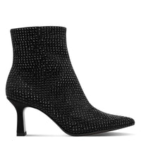 Tamaris Womens Tamaris Womens Black Side Zip High Heel Glitter Ankle Boot 1-25385-47